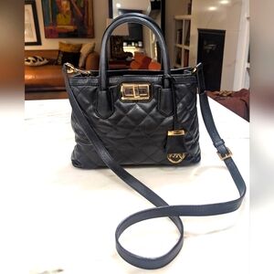 Michael Michael Kors Quilted Black Leather Satchel